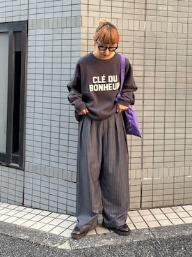 「アイテム（スウェット）」を使った、ayakaさん（骨格ウェーブ・レディース・158cm）の秋コーディネート