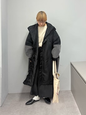 「アイテム（モッズコート）」を使った、ayakaさん（レディース・158cm）の冬コーディネート