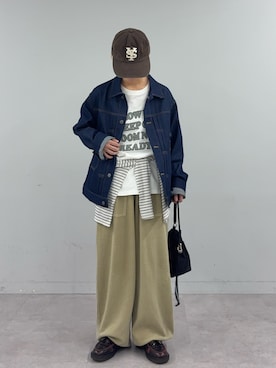「GEVACO（ゲバコ）のアイテム」を使った、ayakaさん（レディース・158cm）の春コーディネート