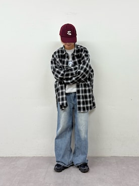「アイテム（キャップ）」を使った、ayakaさん（レディース・158cm）の秋コーディネート