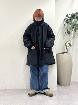 「アイテム（ダウンジャケット/コート）」を使った、ayakaさん（レディース・158cm）の秋コーディネート