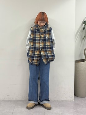 「アイテム（ベスト）」を使った、ayakaさん（レディース・158cm）の秋コーディネート