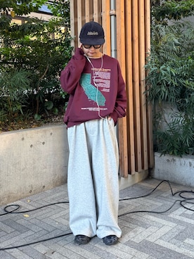 「アイテム（スウェット）」を使った、ayakaさん（レディース・158cm）の秋コーディネート