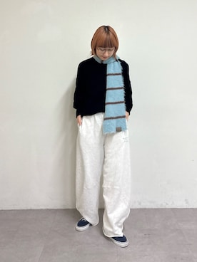 「アイテム（マフラー）」を使った、ayakaさん（レディース・158cm）の秋コーディネート