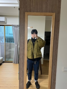 「plain-me（プレインミー）のアイテム（ジャケット/アウター）」を使った、Vince    Hsuさん（メンズ・178cm）の冬コーディネート