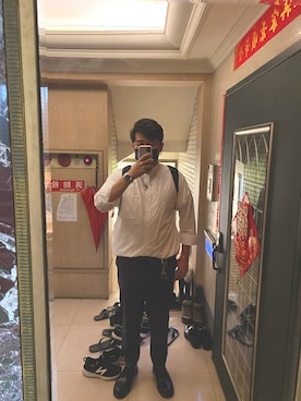 「Atease（アティース）のアイテム（アクセサリー）」を使った、Vince    Hsuさん（メンズ・178cm）の夏コーディネート