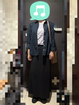 「GU（ジーユー）のアイテム（ネックレス）」を使った、むぅたさん（レディース・159cm）の秋コーディネート