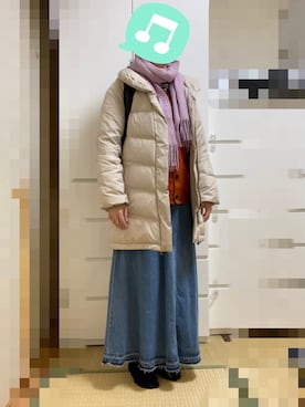「室内でごめんなさい」｜「アイテム（ジャケット/アウター）」を使った、むぅたさん（レディース・159cm）の冬コーディネート