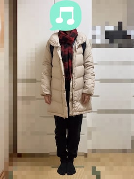 「アイテム（バックパック/リュック）」を使った、むぅたさん（レディース・159cm）の冬コーディネート