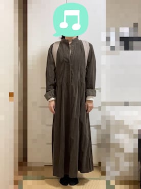 「アイテム（シャツワンピース）」を使った、むぅたさん（レディース・159cm）の秋コーディネート