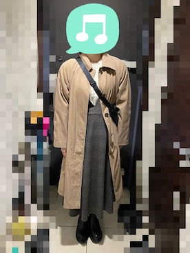 「UNIQLO（ユニクロ）のアイテム（ステンカラーコート）」を使った、むぅたさん（レディース・159cm）の冬コーディネート