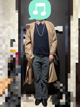 「アイテム（ステンカラーコート）」を使った、むぅたさん（レディース・159cm）の秋コーディネート