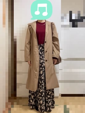 「アイテム（ステンカラーコート）」を使った、むぅたさん（レディース・159cm）の秋コーディネート