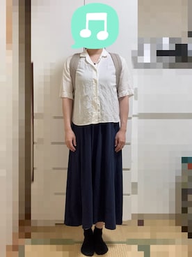 「アイテム（バックパック/リュック）」を使った、むぅたさん（レディース・159cm）の夏コーディネート