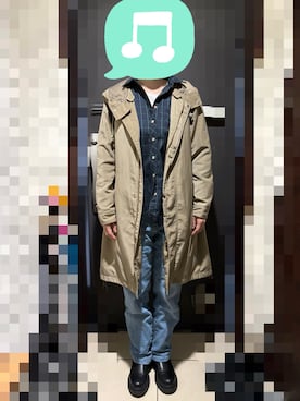 「UNIQLO（ユニクロ）の極暖ヒートテックコットンクルーネックT Mサイズ（Tシャツ/カットソー、ホワイト系）」を使った、むぅたさん（レディース・159cm）の秋コーディネート