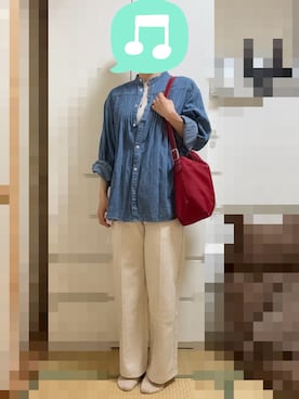 「GU（ジーユー）のアイテム（アクセサリー）」を使った、むぅたさん（レディース・159cm）の秋コーディネート