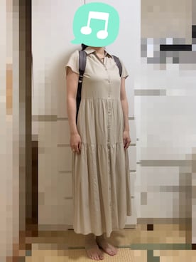 「アイテム（シャツワンピース）」を使った、むぅたさん（レディース・159cm）の夏コーディネート
