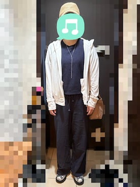 「アイテム（パーカー）」を使った、むぅたさん（レディース・159cm）の夏コーディネート