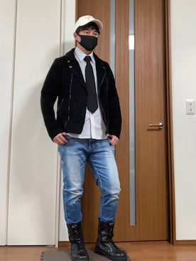 「L.H.P（エルエイチピー）のアイテム（ジャケット/アウター）」を使った、ゆっけさん（メンズ・174cm）の秋コーディネート