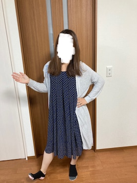 「r.p.sのアイテム（ワンピース、ブルー系）」を使った、ゆっけさん（キッズ・145cm）の春コーディネート