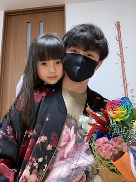 「バラ柄」｜ゆっけさん（メンズ・174cm）の冬コーディネート