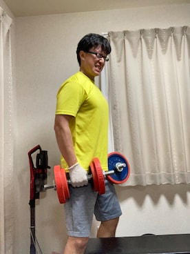 「筋トレ」｜「アイテム（その他）」を使った、ゆっけさん（メンズ・174cm）の秋コーディネート