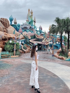 「アイテム（カチューシャ、パープル系）」を使った、𝐵𝑜𝑜𝑜さん（レディース・160cm）の夏コーディネート