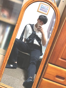「柄シャツコーデ」｜「アイテム（アクセサリー）」を使った、RYUさん（メンズ・179cm）の秋コーディネート