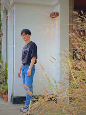 「PULL&BEAR（プルアンドベア）のアイテム（デニムパンツ）」を使った、Hưng さん（メンズ・165cm）の夏コーディネート