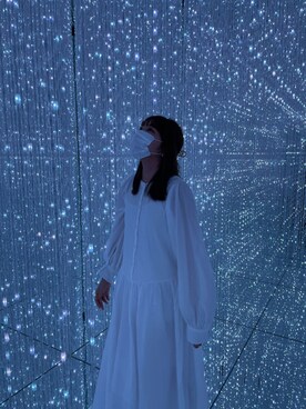 「mystic（ミスティック）のイレギュラーシャツワンピース（ワンピース、ホワイト系）」を使った、yさん（レディース・158cm）の秋コーディネート
