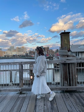 「ユニバ」｜「アイテム（ジャケット/アウター）」を使った、めぐろれんかさん（レディース・158cm）の冬コーディネート