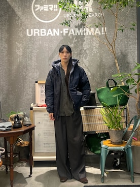 「アイテム（ダウンジャケット/コート）」を使った、小野さん（メンズ・178cm）の秋コーディネート