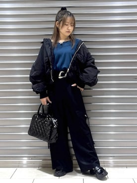 「PBLIM（ページボーイリム）のアイテム（ブルゾン）」を使った、　Ayuさん（レディース・157cm）の秋コーディネート