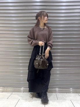 「PAGEBOY（ページボーイ）の【選べる着丈/前後2WAY/マシンウォッシャブル】マルチWAYネックプルオーバー/ニット（ニット/セーター）」を使った、　Ayuさん（レディース・157cm）の秋コーディネート