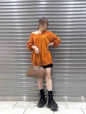 「PAGEBOY（ページボーイ）の【選べる着丈/前後2WAY/マシンウォッシャブル】マルチWAYネックプルオーバー/ニット（ニット/セーター）」を使った、　Ayuさん（レディース・157cm）の秋コーディネート