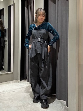 「PAGEBOY（ページボーイ）のプラットチャンキースニーカー【3サイズ展開・軽量】（スニーカー、ブラック系）」を使った、　Ayuさん（レディース・157cm）の秋コーディネート