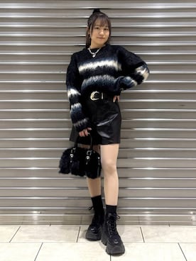 「アイテム（ボストンバッグ）」を使った、　Ayuさん（レディース・157cm）の冬コーディネート