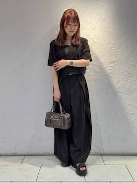「PAGEBOY（ページボーイ）の【2WAY仕様】スタッズミニボストンバッグ（ショルダーバッグ、その他）」を使った、　Ayuさん（レディース・157cm）の夏コーディネート
