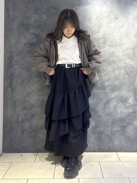 「PAGEBOY（ページボーイ）の【選べる着丈/前後2WAY/マシンウォッシャブル】マルチWAYネックプルオーバー/ニット（ニット/セーター）」を使った、　Ayuさん（レディース・157cm）の秋コーディネート