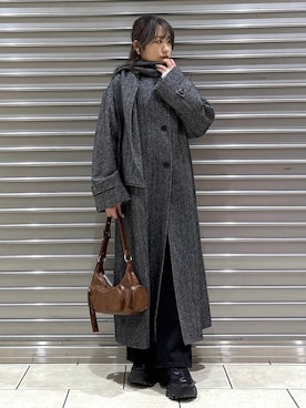 「アイテム（チェスターコート）」を使った、　Ayuさん（レディース・157cm・20代）の冬コーディネート