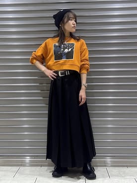 「PBLIM（ページボーイリム）のアイテム（帽子）」を使った、　Ayuさん（レディース・157cm）の秋コーディネート