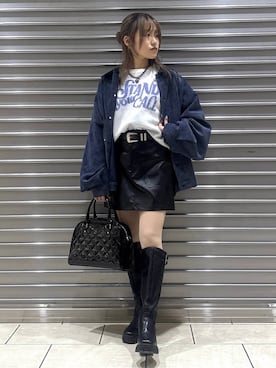 「PBLIM（ページボーイリム）の《UNISEX》ソフトスウェードブルゾン（ブルゾン）」を使った、　Ayuさん（レディース・157cm）の冬コーディネート