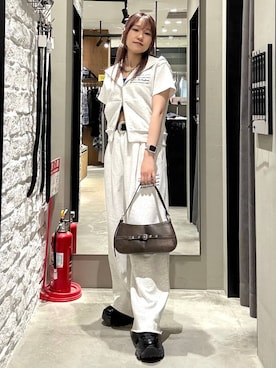 「PAGEBOY（ページボーイ）のプラットチャンキースニーカー【3サイズ展開・軽量】（スニーカー、ブラック系）」を使った、　Ayuさん（レディース・157cm）の春コーディネート