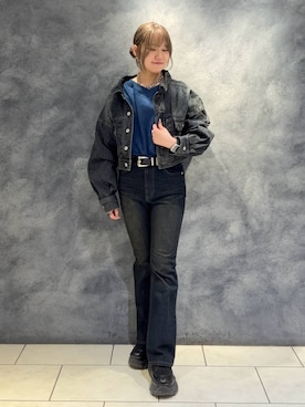 「PAGEBOY（ページボーイ）のアイテム（デニムパンツ）」を使った、　Ayuさん（レディース・157cm）の秋コーディネート