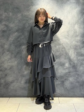 「PAGEBOY（ページボーイ）のハートマンテルネックレス3（ネックレス）」を使った、　Ayuさん（レディース・157cm）の秋コーディネート