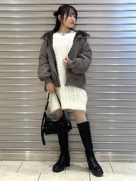 「韓国系」｜　Ayuさん（レディース・157cm）の冬コーディネート