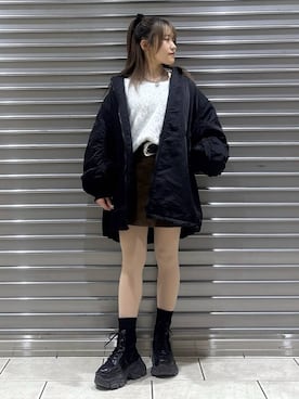 「PAGEBOY（ページボーイ）のモンスターパーカーコート【フード取り外し可能・軽量】（ブルゾン）」を使った、　Ayuさん（レディース・157cm）の秋コーディネート