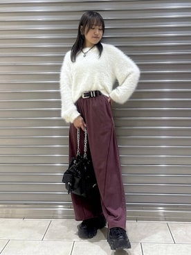 「PAGEBOY（ページボーイ）のサイドタックルーズウラケパンツ/イージーパンツ【4color・2size】（スウェットパンツ）」を使った、　Ayuさん（レディース・157cm）の秋コーディネート