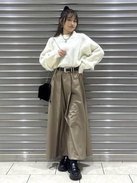 「アイテム（ローファー）」を使った、　Ayuさん（レディース・157cm・20代）の冬コーディネート