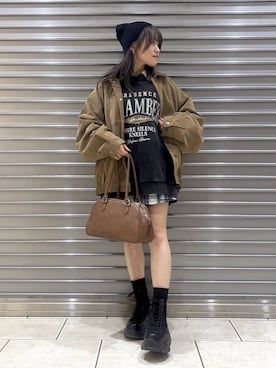 「PBLIM（ページボーイリム）の《UNISEX》ソフトスウェードブルゾン（ブルゾン）」を使った、　Ayuさん（レディース・157cm）の秋コーディネート